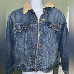 Gap Kids L Denim Sherpa-Lined Jacket